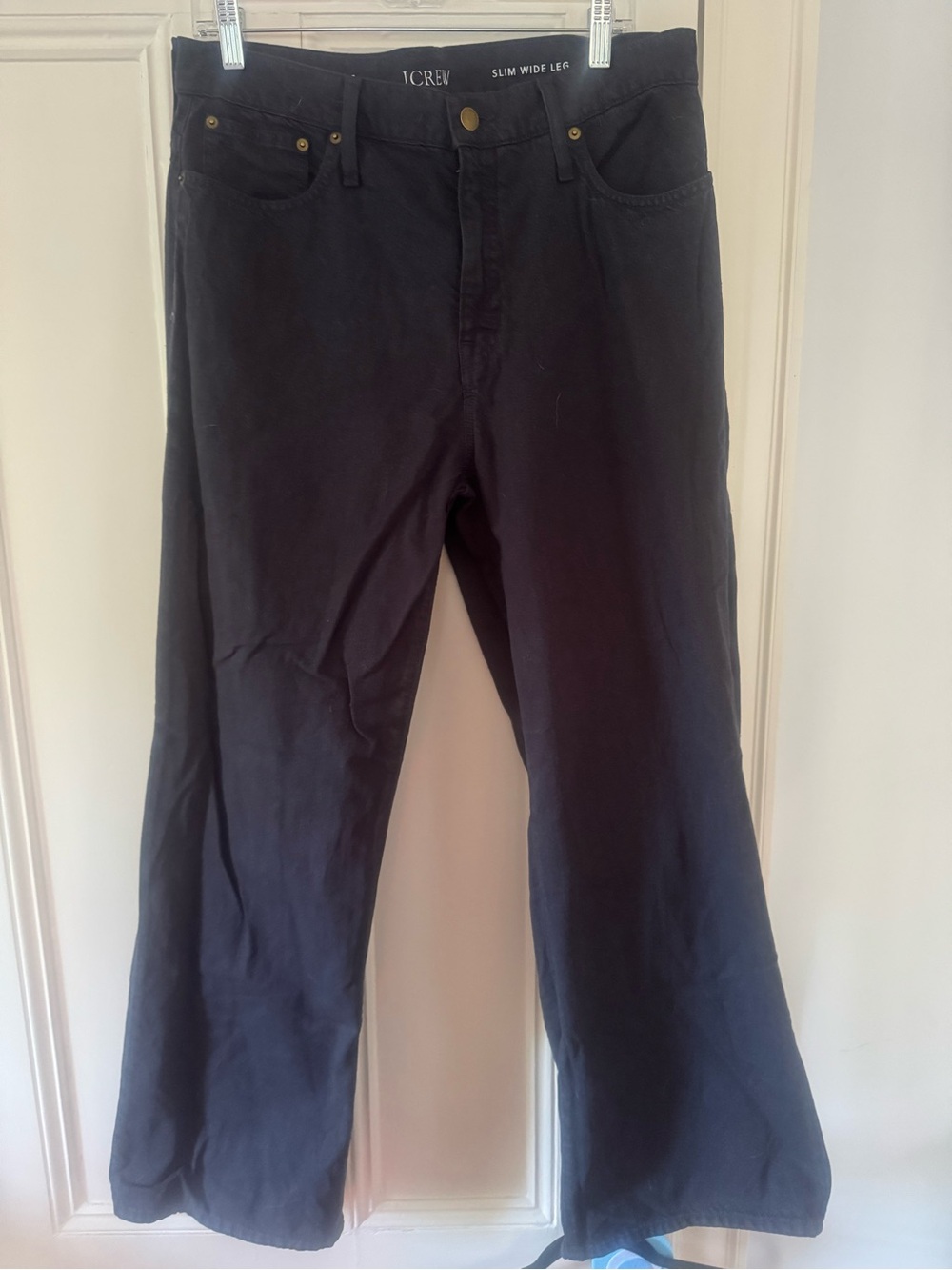 J. Crew Black Slim Wide Leg Jeans